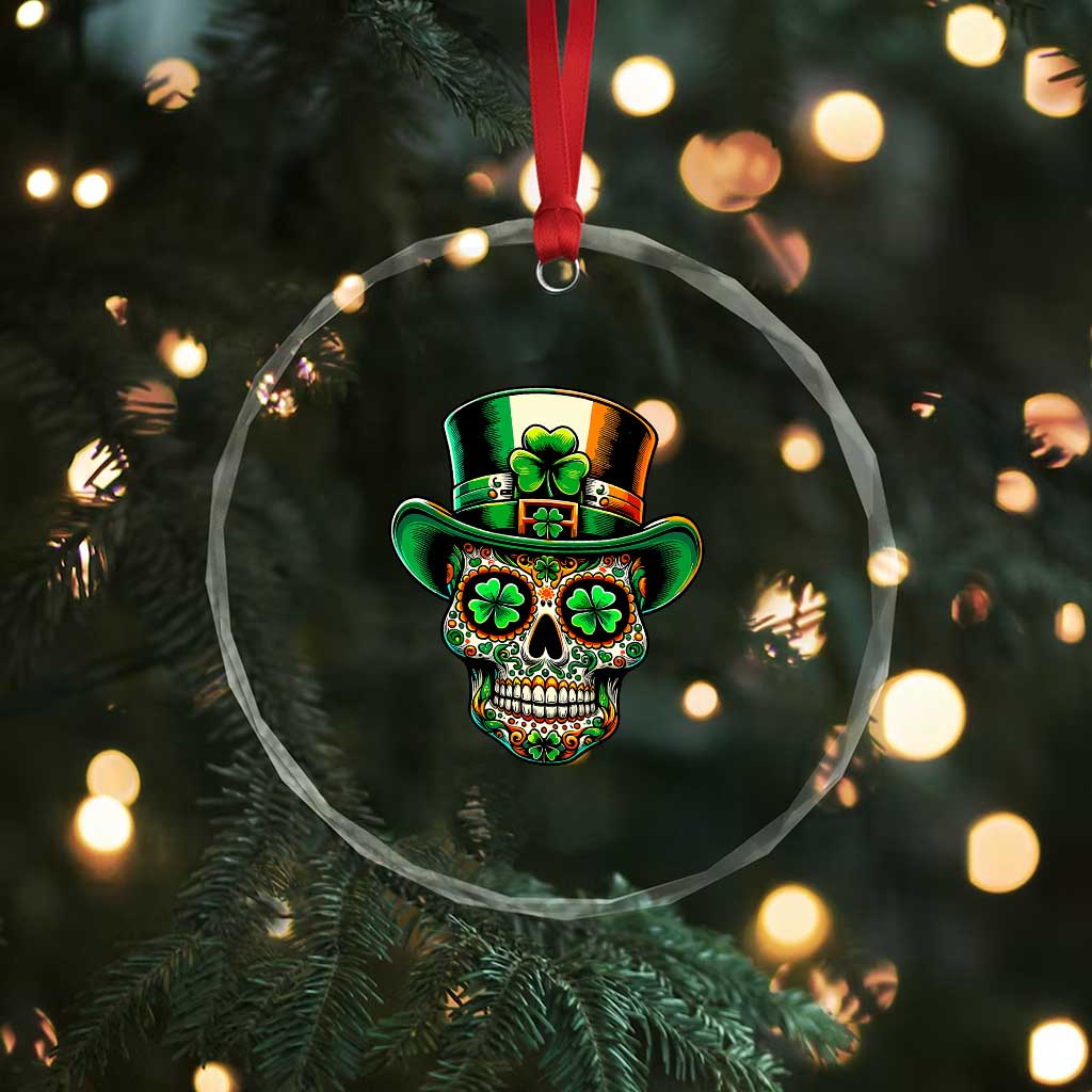 San Patties Irish Sugar Skull Crystal Glass Ornament St Patricks Day Of The Dead - Wonder Print Shop