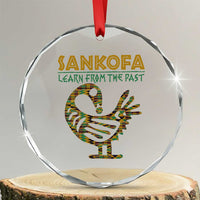 Sankofa Learn From The Past Crystal Glass Ornament African Bird Black History Akan Pattern