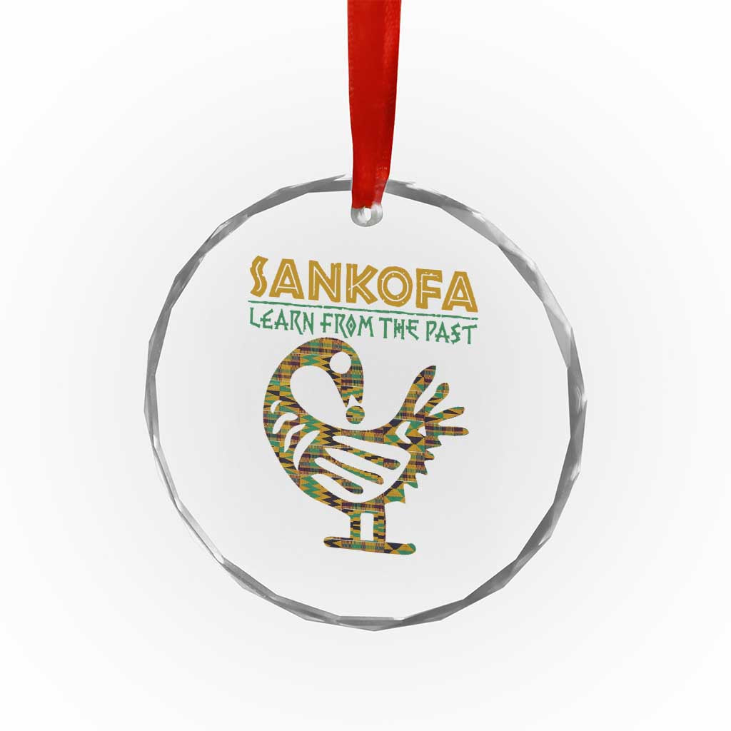 Sankofa Learn From The Past Crystal Glass Ornament African Bird Black History Akan Pattern