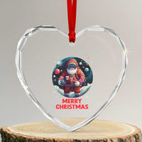 Santa Astronaut Xmas Space Colorful Planet Heart Crystal Glass Ornament - Wonder Print Shop