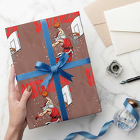 Santa Basketball Christmas Wrapping Paper Roll He Is Rizzin - Wonder Print Shop