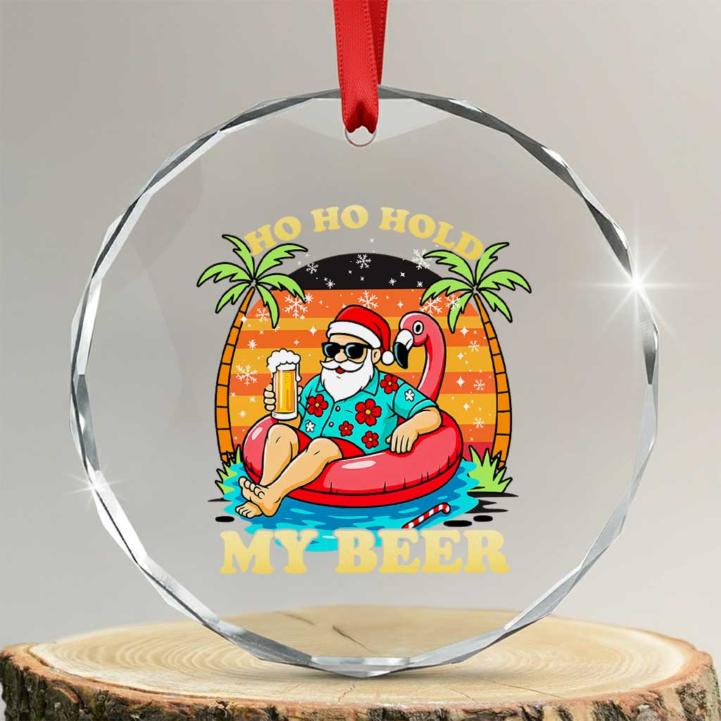 Santa Beer Christmas Crystal Glass Ornament Ho Ho Ho My Beer - Wonder Print Shop