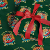 Santa Beer Xmas Wrapping Paper Roll Ho Ho Ho My Beer - Wonder Print Shop