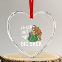 Santa Bigfoot Christmas Heart Crystal Glass Ornament Funny Sasquatch Xmas Joke - Wonder Print Shop