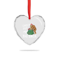 Santa Bigfoot Christmas Heart Crystal Glass Ornament Funny Sasquatch Xmas Joke - Wonder Print Shop
