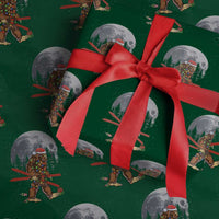 Santa Bigfoot Christmas Wrapping Paper Roll Funny Sasquatch Skiing Snowboard Ski Lover Skier - Wonder Print Shop