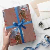 Santa Bigfoot Christmas Wrapping Paper Roll Funny Sasquatch Skiing Snowboard Ski Lover Skier - Wonder Print Shop