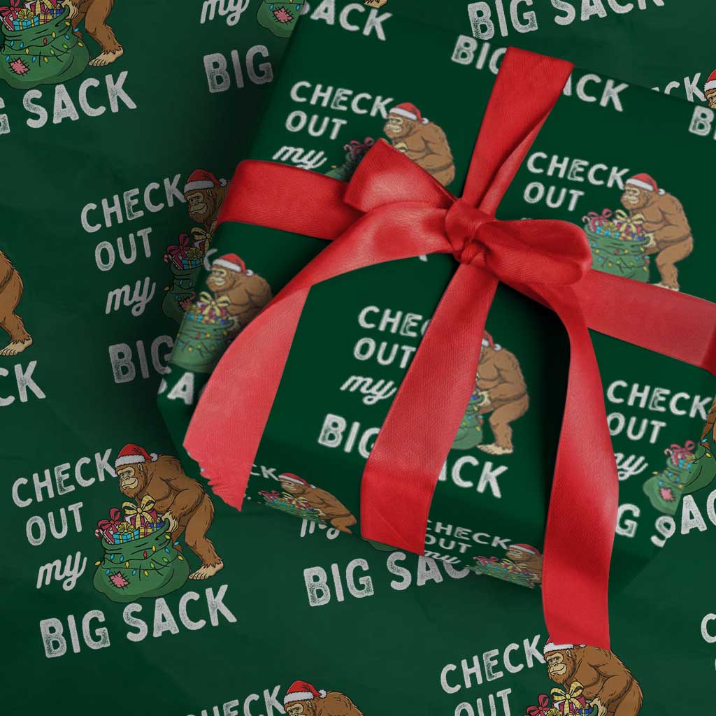 Santa Bigfoot Christmas Wrapping Paper Roll Funny Sasquatch Xmas Joke - Wonder Print Shop
