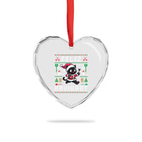 Santa Cat Feliz Navidart Heart Crystal Glass Ornament Funny Dartist Ugly Christmas Gift - Wonder Print Shop