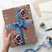 Santa Cat Feliz Navidart Wrapping Paper Roll Funny Dartist Ugly Christmas Gift - Wonder Print Shop