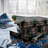 Santa Cat Feliz Navidart Wrapping Paper Roll Funny Dartist Ugly Christmas Gift - Wonder Print Shop