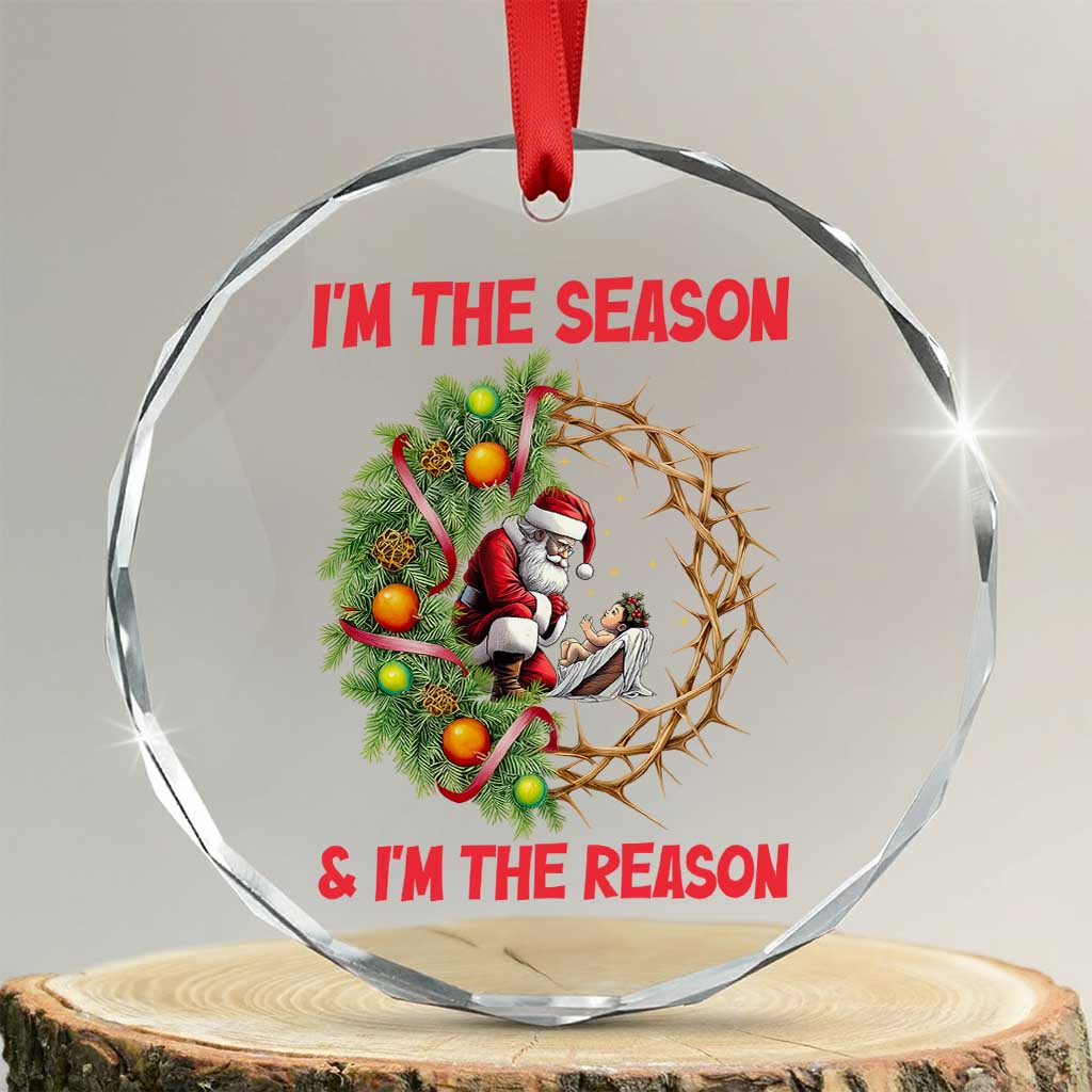Santa Christmas Crystal Glass Ornament Baby Jesus Christian Xmas - Wonder Print Shop