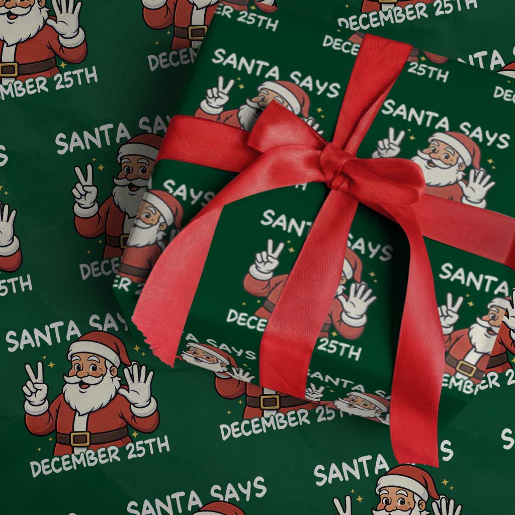Santa Christmas December 25 Wrapping Paper Roll - Wonder Print Shop