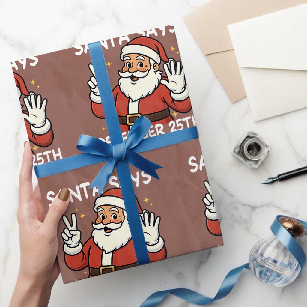 Santa Christmas December 25 Wrapping Paper Roll - Wonder Print Shop
