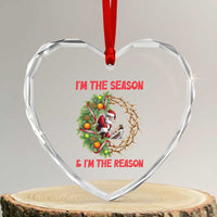 Santa Christmas Heart Crystal Glass Ornament Baby Jesus Christian Xmas - Wonder Print Shop