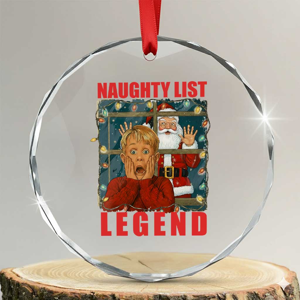 Santa Christmas Movie Funny Crystal Glass Ornament Naughty List Legend - Wonder Print Shop