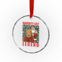 Santa Christmas Movie Funny Crystal Glass Ornament Naughty List Legend - Wonder Print Shop