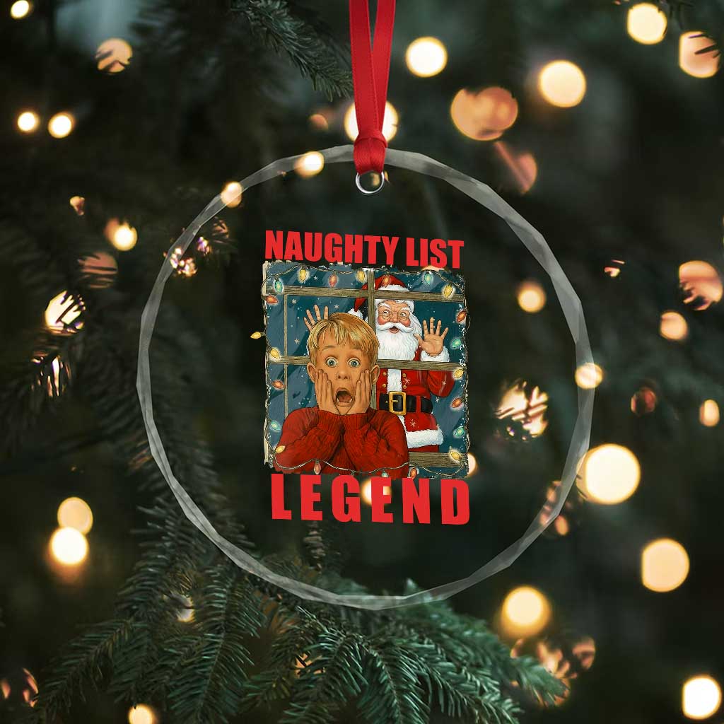 Santa Christmas Movie Funny Crystal Glass Ornament Naughty List Legend - Wonder Print Shop