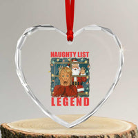 Santa Christmas Movie Funny Heart Crystal Glass Ornament Naughty List Legend - Wonder Print Shop