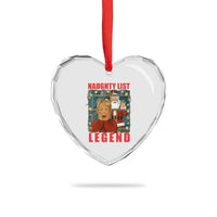 Santa Christmas Movie Funny Heart Crystal Glass Ornament Naughty List Legend - Wonder Print Shop