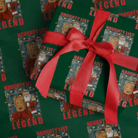 Santa Christmas Movie Funny Wrapping Paper Roll Naughty List Legend - Wonder Print Shop