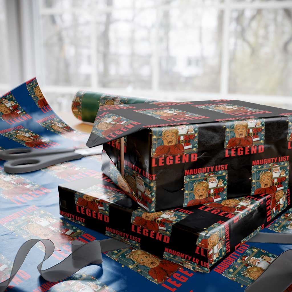 Santa Christmas Movie Funny Wrapping Paper Roll Naughty List Legend - Wonder Print Shop