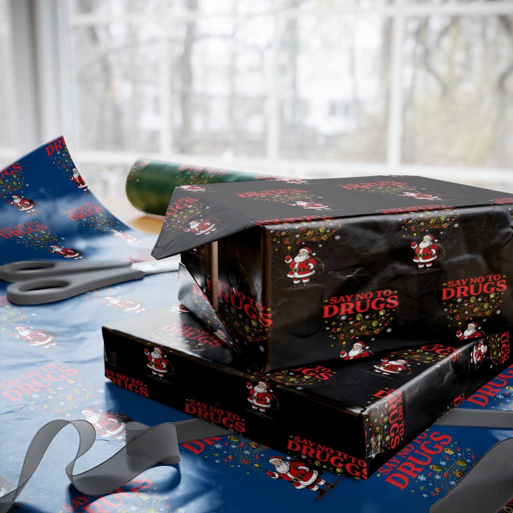 Santa Christmas Wrapping Paper Roll AIDS Awwanrness Red Ribbon HIV Support - Wonder Print Shop