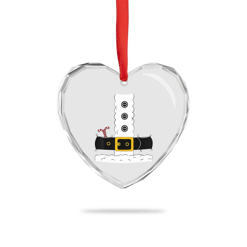 Santa Claus Suit Costume Heart Crystal Glass Ornament Retro Festive Christmas Vibe - Wonder Print Shop