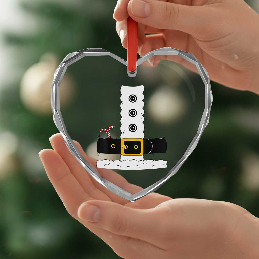 Santa Claus Suit Costume Heart Crystal Glass Ornament Retro Festive Christmas Vibe - Wonder Print Shop