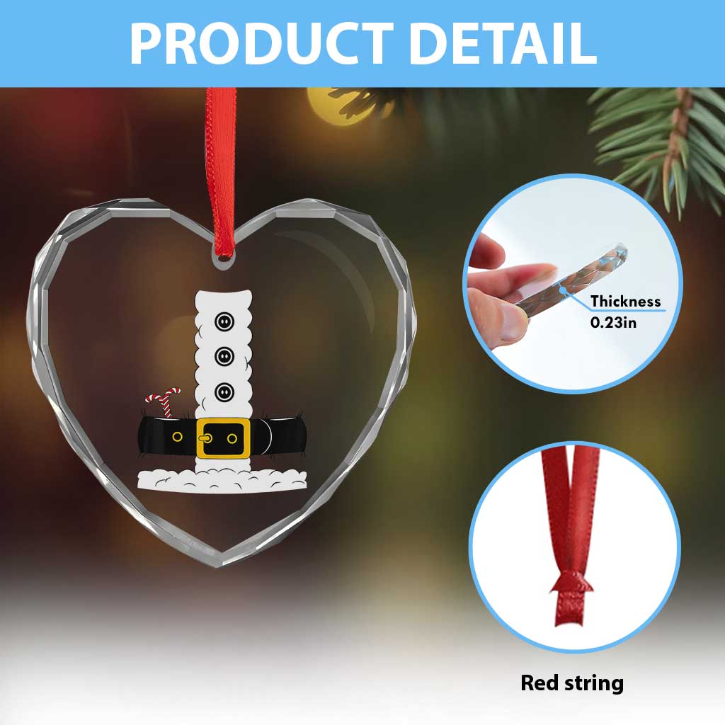Santa Claus Suit Costume Heart Crystal Glass Ornament Retro Festive Christmas Vibe - Wonder Print Shop