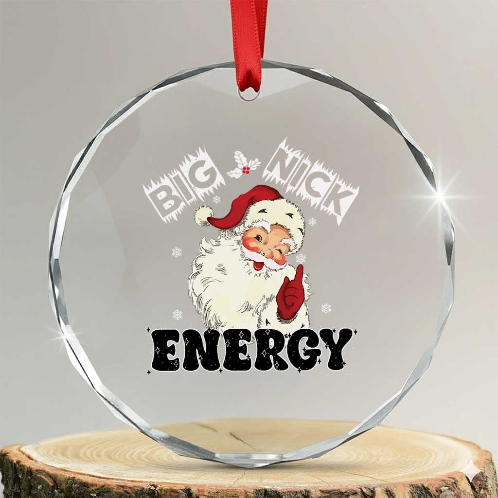 Santa Crystal Glass Ornament Big Nick Energy Vintage Holiday TS10
