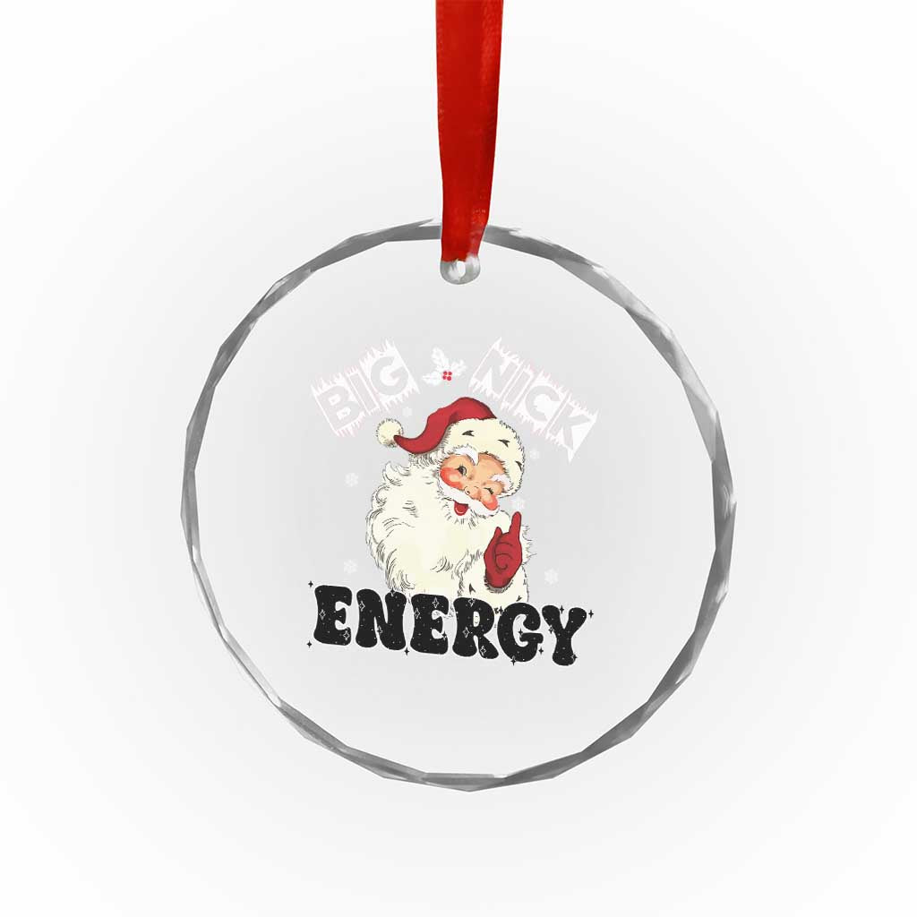 Santa Crystal Glass Ornament Big Nick Energy Vintage Holiday TS10