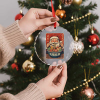 Santa Eating Ramen Noodles Japanese Christmas Crystal Glass Ornament - Wonder Print Shop