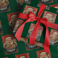 Santa Eating Ramen Noodles Japanese Christmas Wrapping Paper Roll - Wonder Print Shop