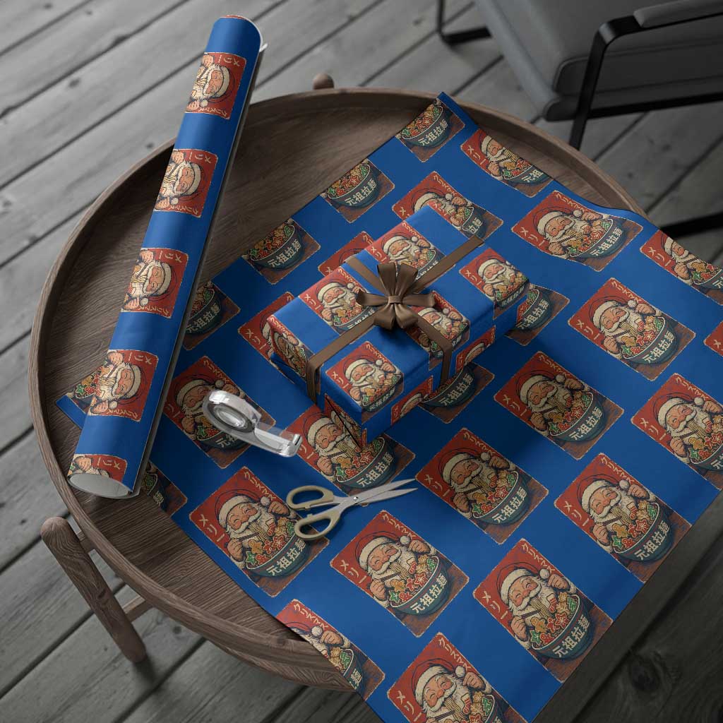 Santa Eating Ramen Noodles Japanese Christmas Wrapping Paper Roll - Wonder Print Shop