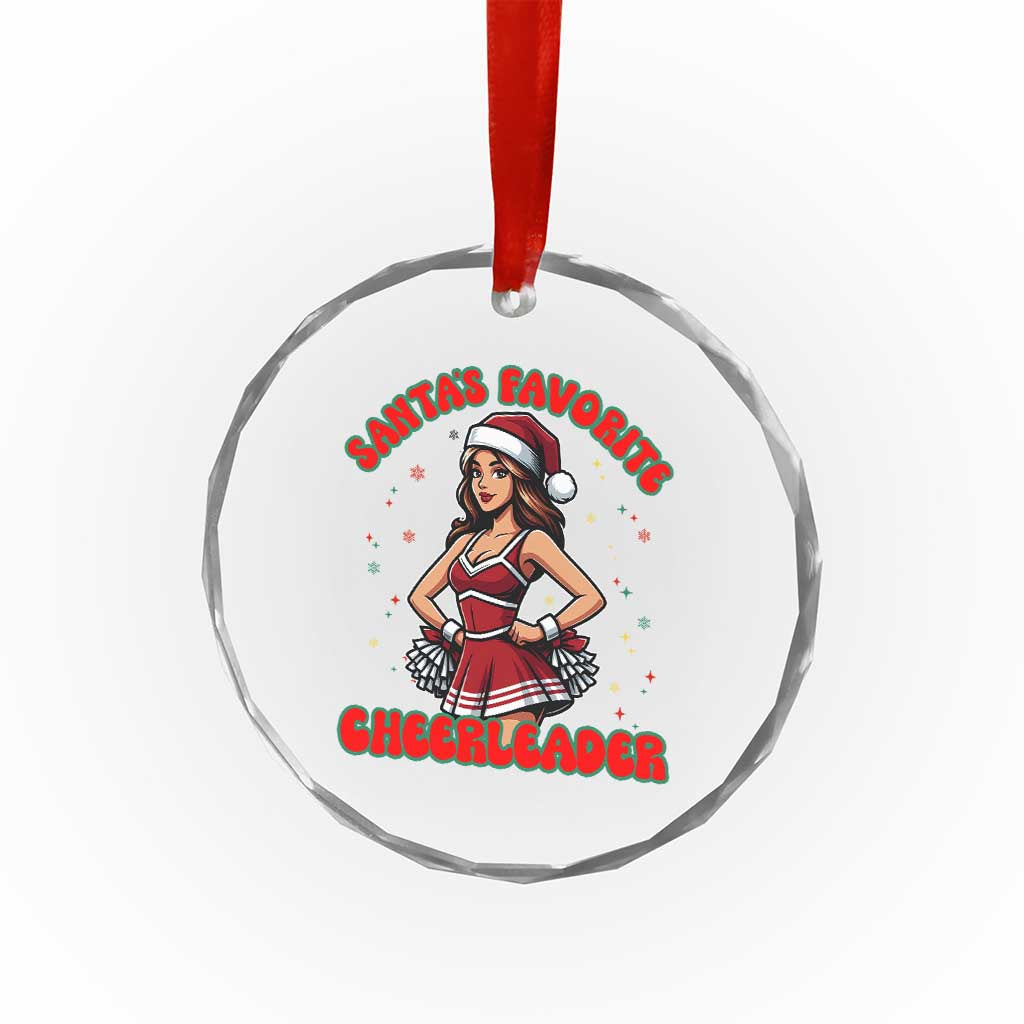 Santa Favorite Cheerleader Crystal Glass Ornament Funny Christmas Cheer Gift TS12