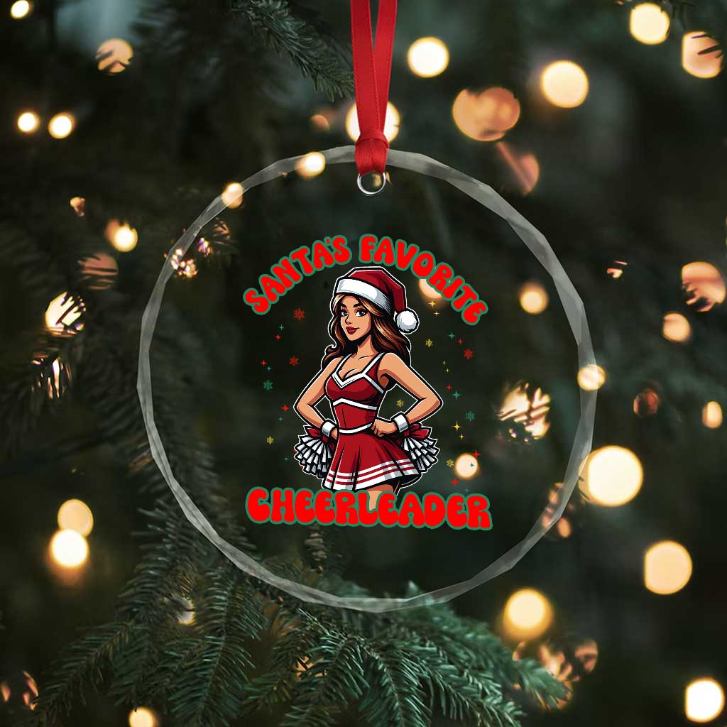 Santa Favorite Cheerleader Crystal Glass Ornament Funny Christmas Cheer Gift TS12