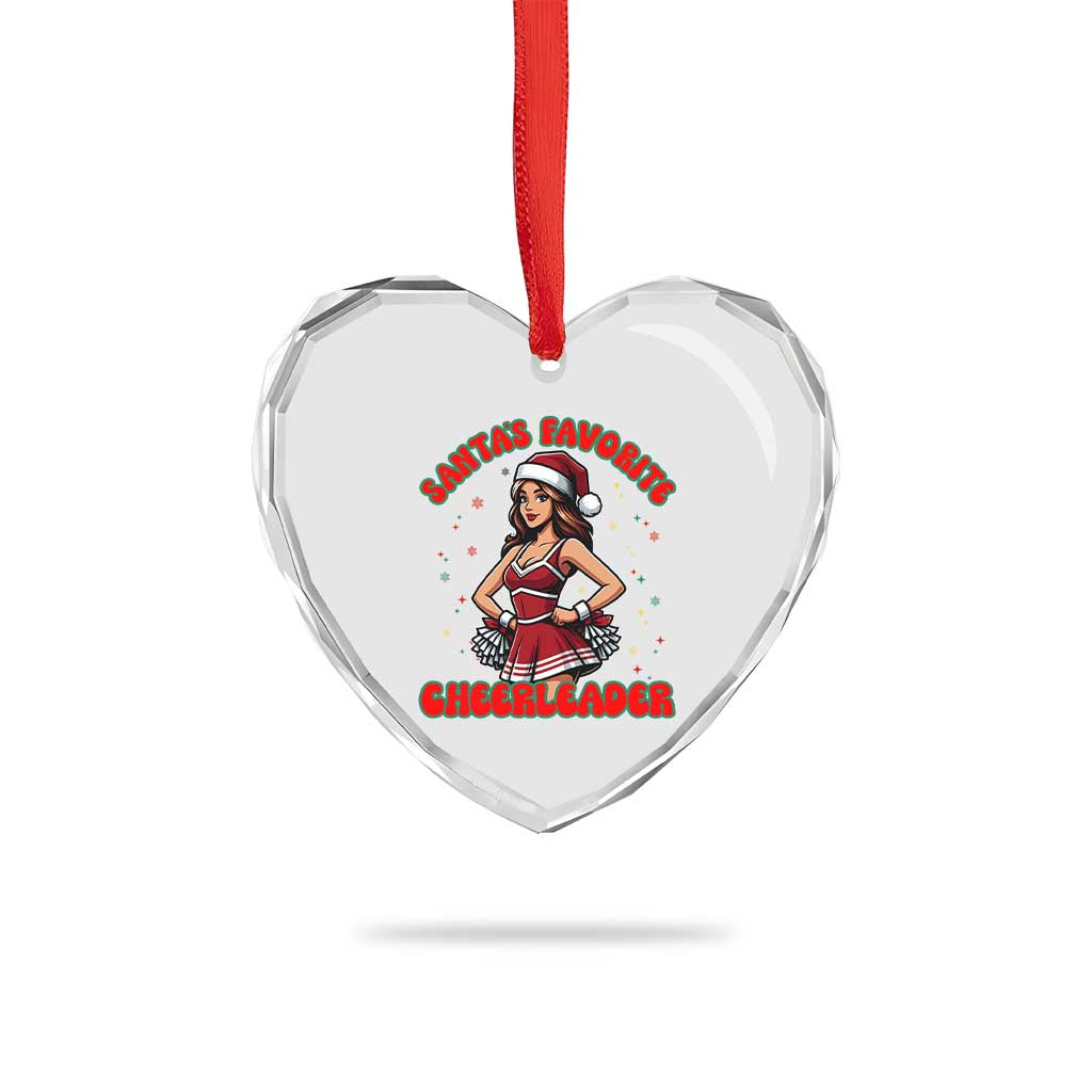 Santa Favorite Cheerleader Heart Crystal Glass Ornament Funny Christmas Cheer Gift - Wonder Print Shop