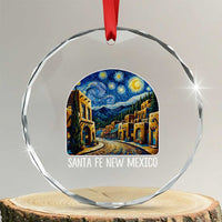 Santa Fe New Mexico Starry Night Style Crystal Glass Ornament