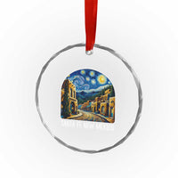 Santa Fe New Mexico Starry Night Style Crystal Glass Ornament