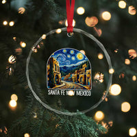 Santa Fe New Mexico Starry Night Style Crystal Glass Ornament