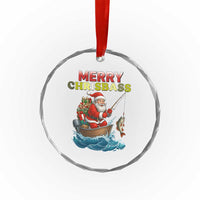 Santa Fishing Christmas Crystal Glass Ornament Funny Fisherman Merry Chrisbass Xmas TS14