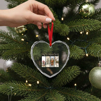 Santa Funny Xmas Hunter Look Heart Crystal Glass Ornament He Is Hunting - Wonder Print Shop