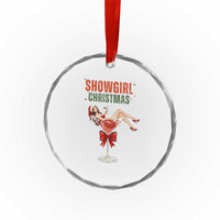 Santa Girls Christmas Crystal Glass Ornament - Wonder Print Shop
