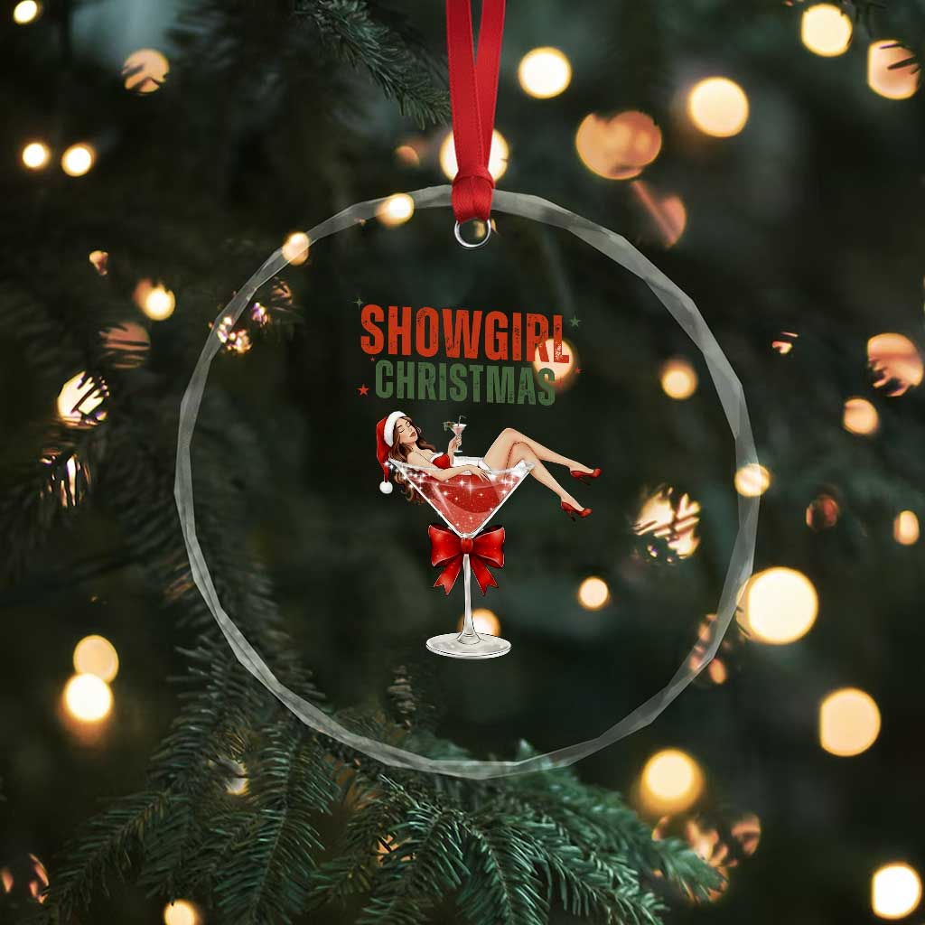 Santa Girls Christmas Crystal Glass Ornament - Wonder Print Shop