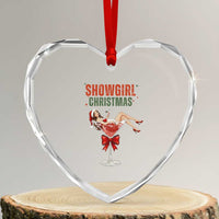 Santa Girls Christmas Heart Crystal Glass Ornament - Wonder Print Shop
