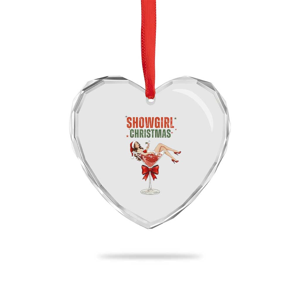 Santa Girls Christmas Heart Crystal Glass Ornament - Wonder Print Shop