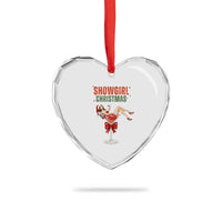 Santa Girls Christmas Heart Crystal Glass Ornament - Wonder Print Shop