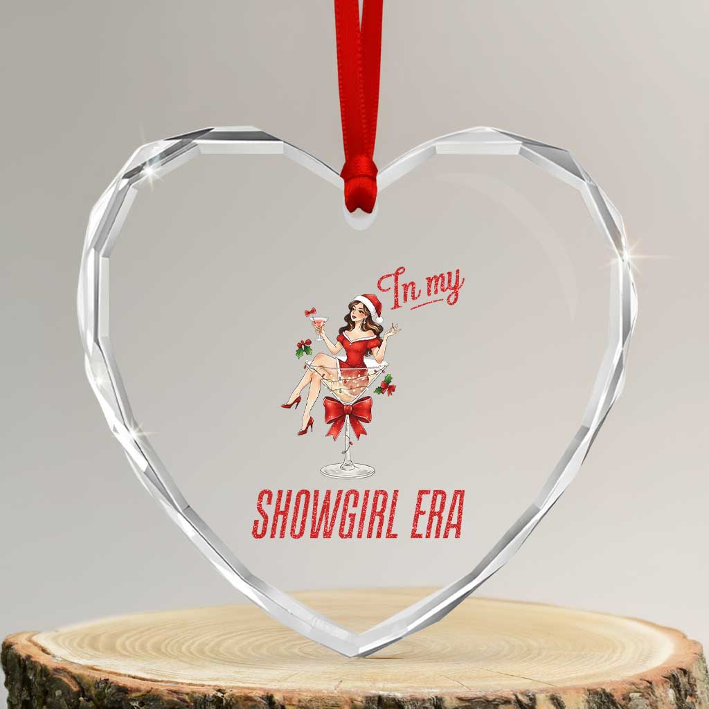 Santa Girls Christmas Heart Crystal Glass Ornament In My Costume Era - Wonder Print Shop