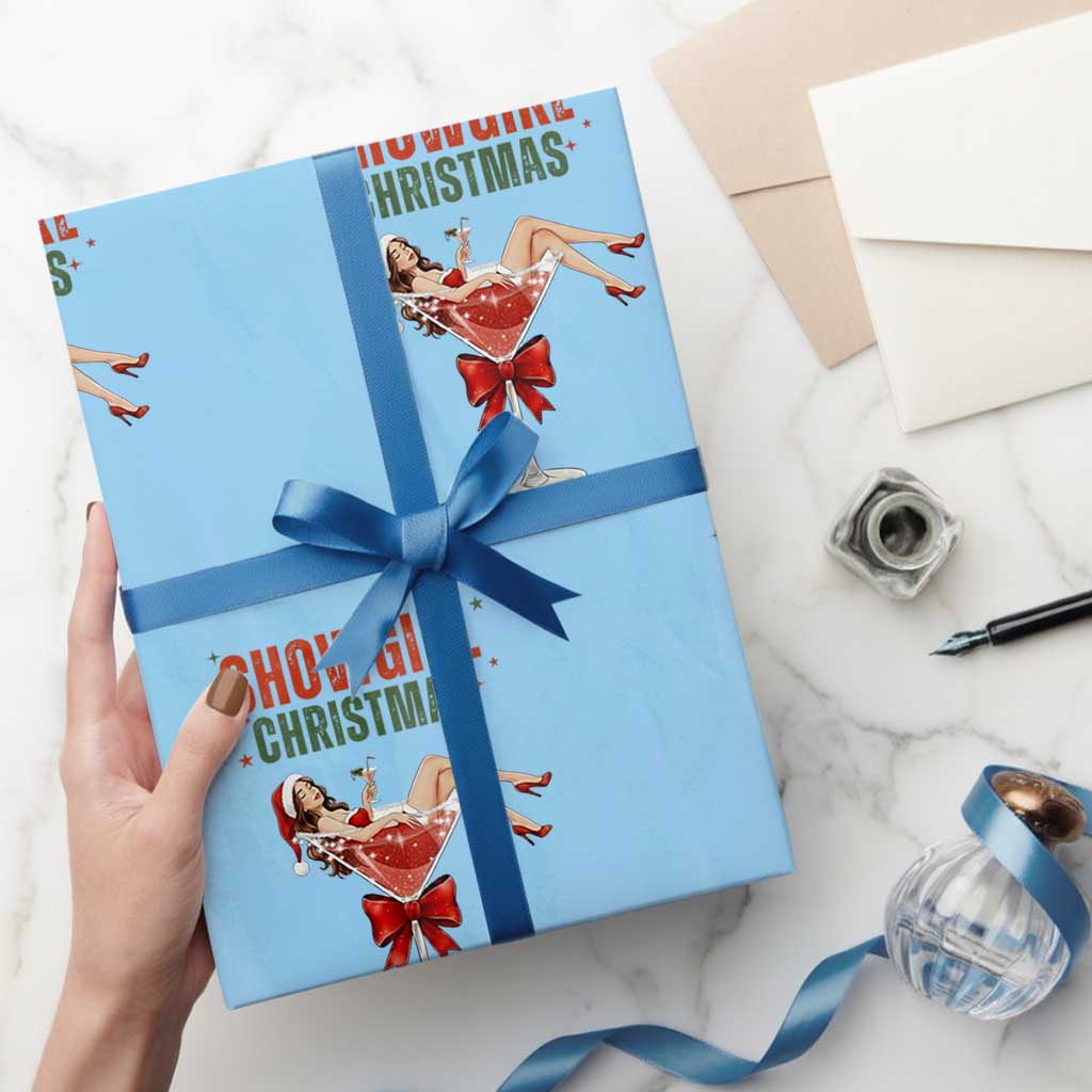 Santa Girls Christmas Wrapping Paper Roll - Wonder Print Shop